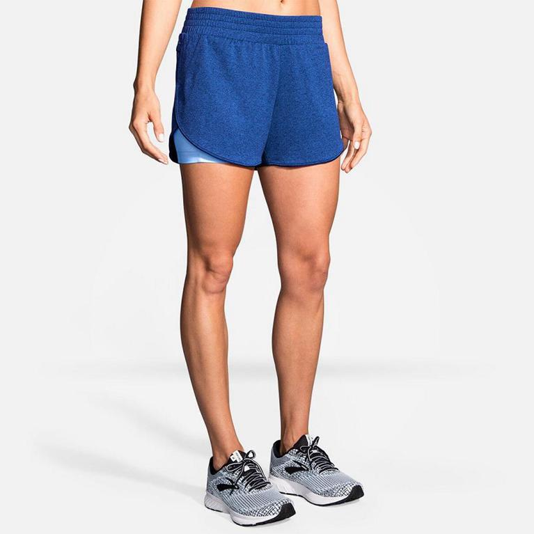 Brooks Womens Rep 3 2-In-1 Running Shorts - Blue (974160-CMJ)